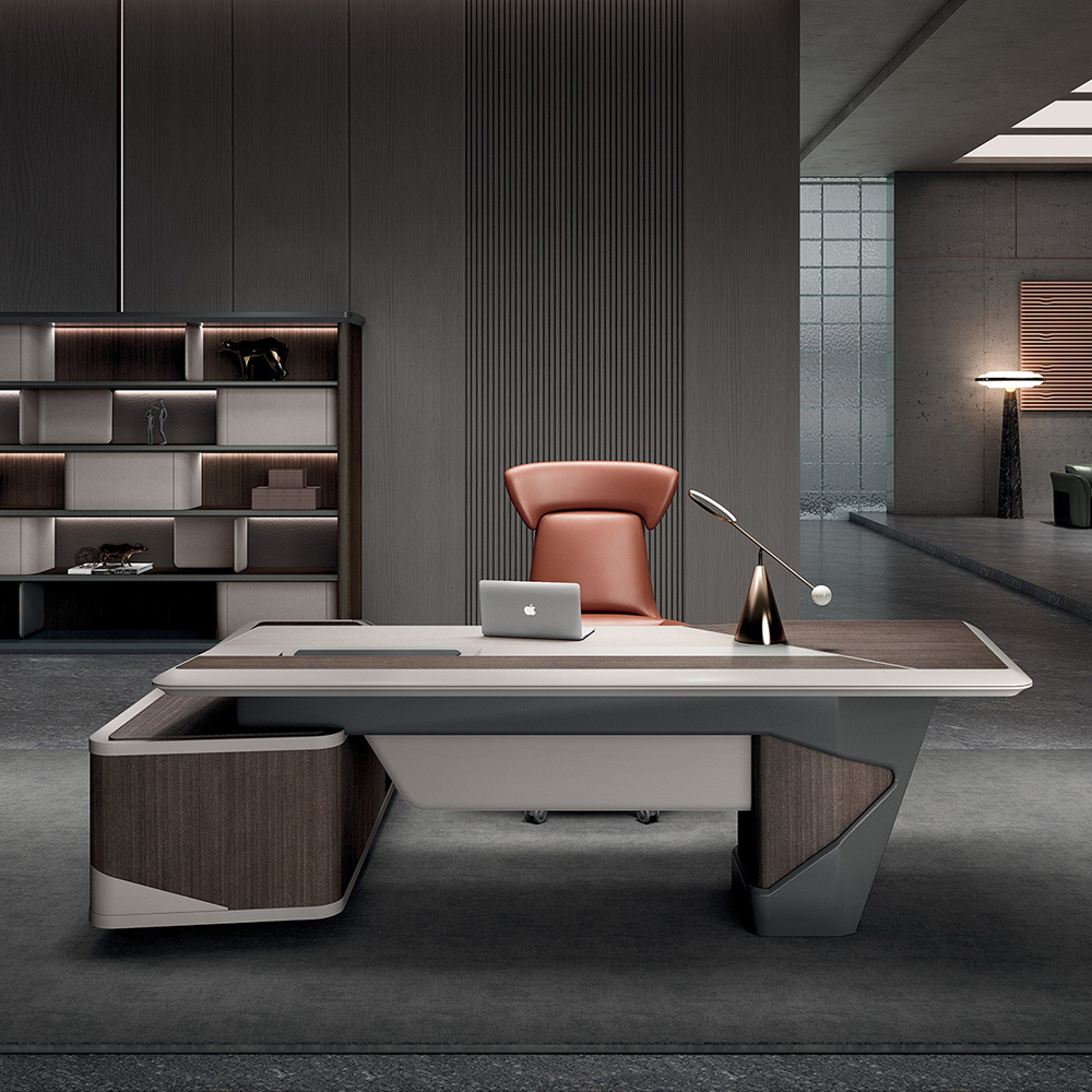 Modern Executive Desk with Leather Top