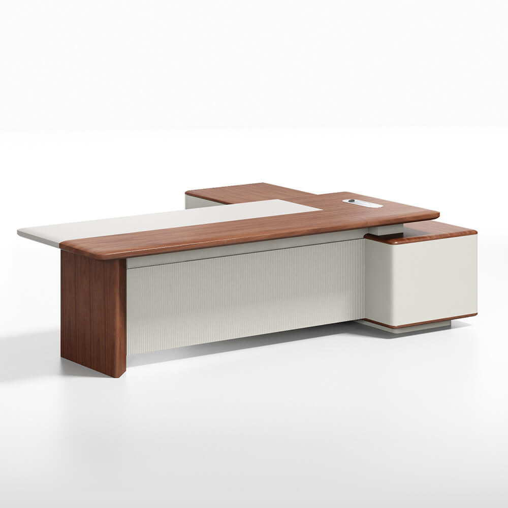 Modern l Shaped Office Desk Furniture With Hutch