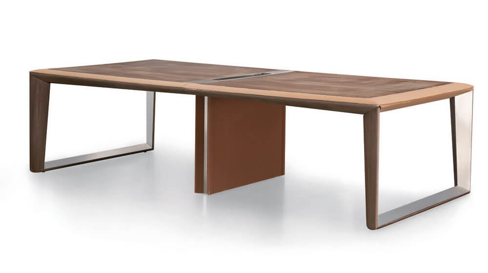 Luxury Modern Wooden Conference Room Table with Leather