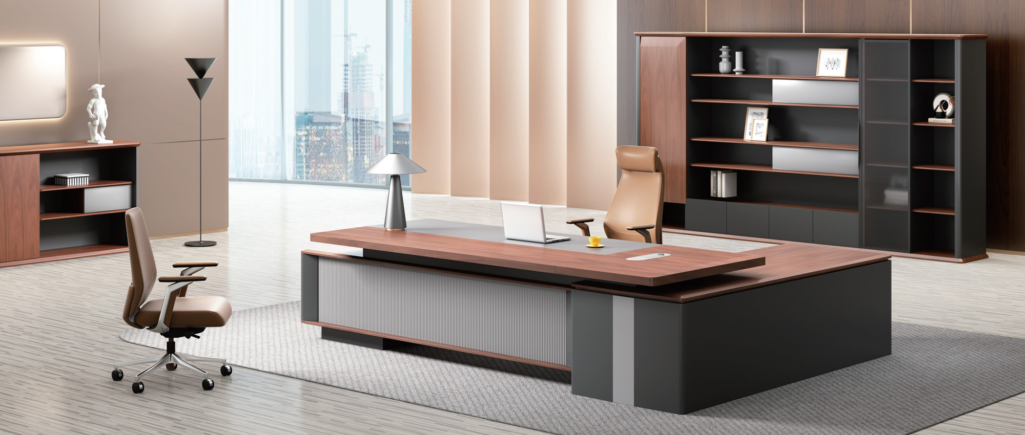 Luxury Modern Wooden Office Executive Desk with Storage