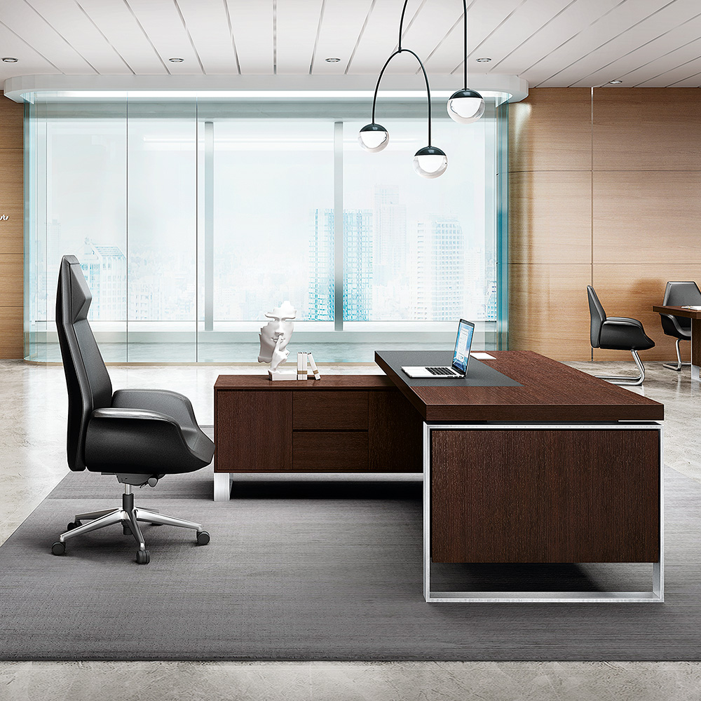L Shaped Office Desk with Filing Drawers