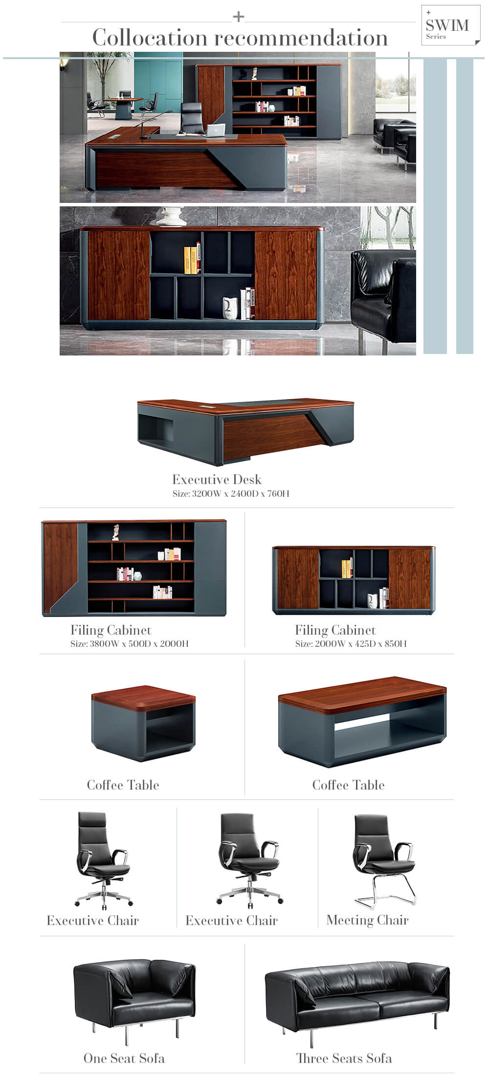 Executive Desk With Leather Inlay   SY D0132 02 