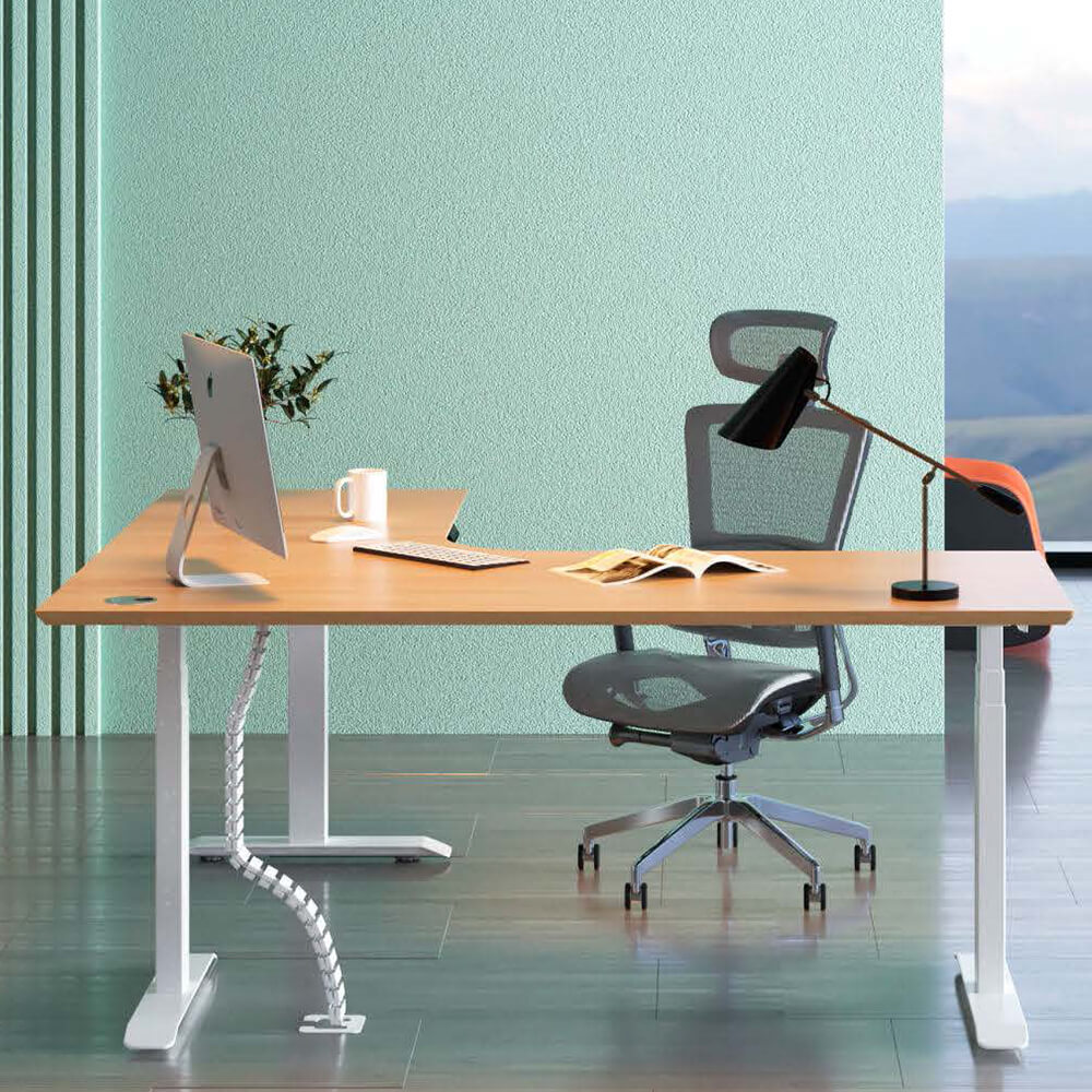 Adjustable Height Office Executive L-shaped Desk